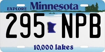 MN license plate 295NPB