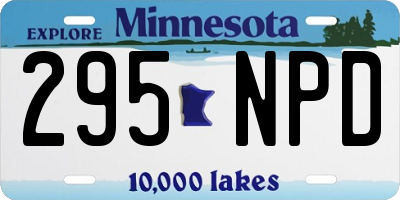 MN license plate 295NPD