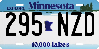 MN license plate 295NZD