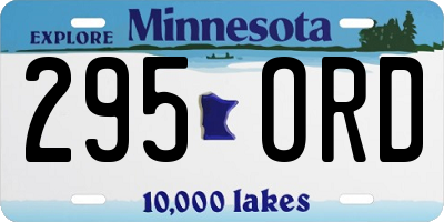 MN license plate 295ORD
