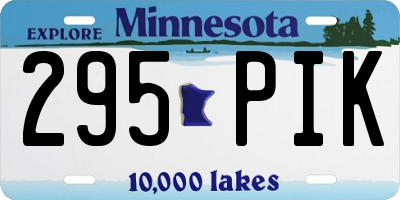 MN license plate 295PIK