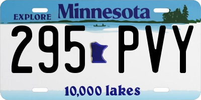 MN license plate 295PVY