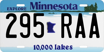 MN license plate 295RAA