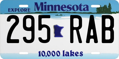 MN license plate 295RAB