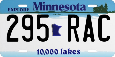 MN license plate 295RAC