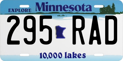 MN license plate 295RAD