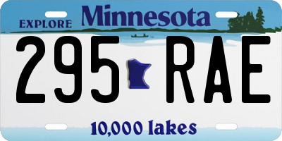 MN license plate 295RAE