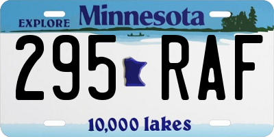 MN license plate 295RAF