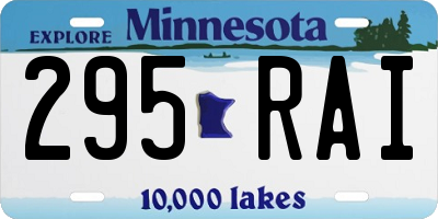 MN license plate 295RAI
