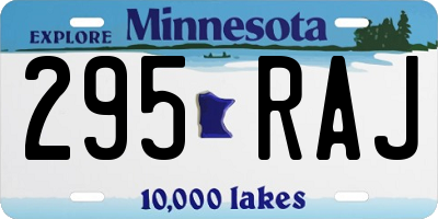 MN license plate 295RAJ