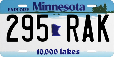 MN license plate 295RAK