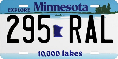 MN license plate 295RAL