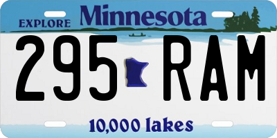MN license plate 295RAM