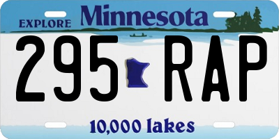 MN license plate 295RAP