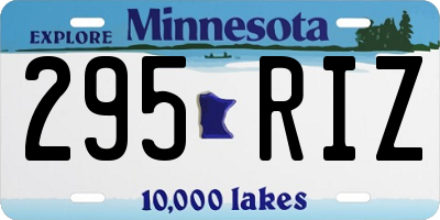 MN license plate 295RIZ