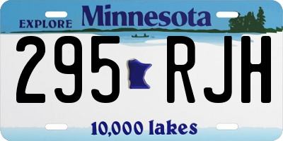 MN license plate 295RJH