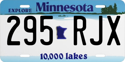 MN license plate 295RJX