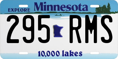 MN license plate 295RMS