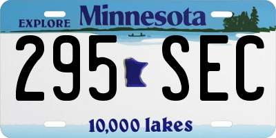 MN license plate 295SEC