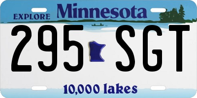 MN license plate 295SGT