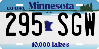 MN license plate 295SGW