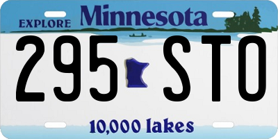 MN license plate 295STO