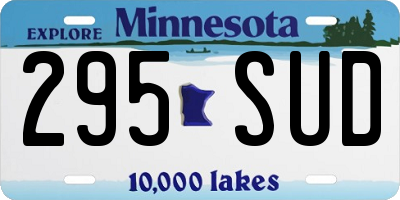 MN license plate 295SUD
