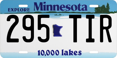 MN license plate 295TIR