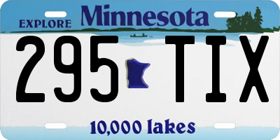 MN license plate 295TIX