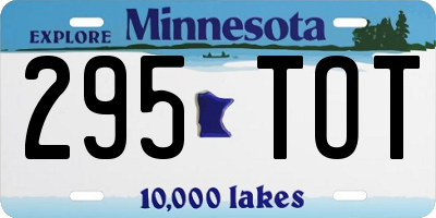 MN license plate 295TOT
