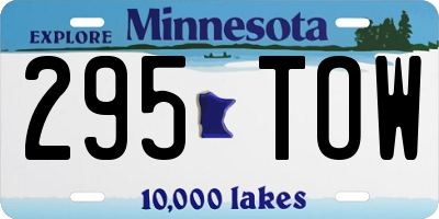MN license plate 295TOW