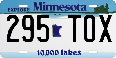 MN license plate 295TOX
