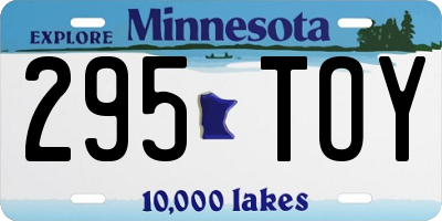 MN license plate 295TOY