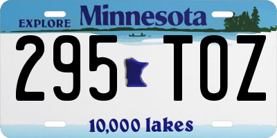 MN license plate 295TOZ