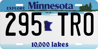 MN license plate 295TRO