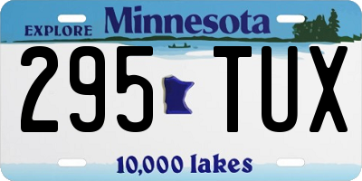 MN license plate 295TUX