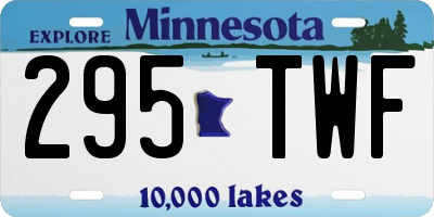 MN license plate 295TWF