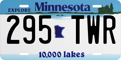 MN license plate 295TWR