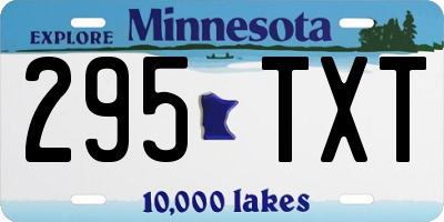 MN license plate 295TXT