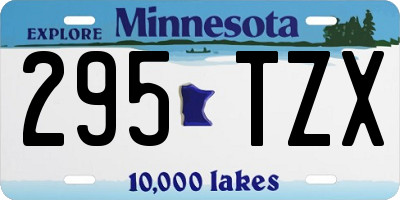MN license plate 295TZX