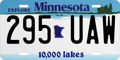 MN license plate 295UAW