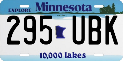 MN license plate 295UBK