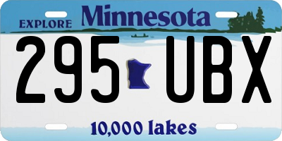 MN license plate 295UBX