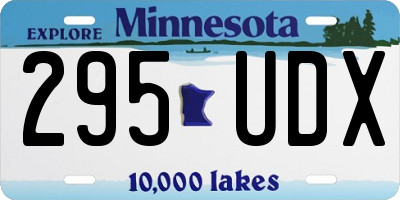 MN license plate 295UDX