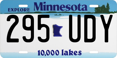 MN license plate 295UDY