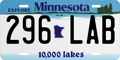 MN license plate 296LAB