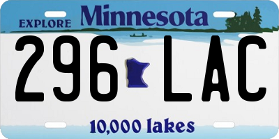 MN license plate 296LAC