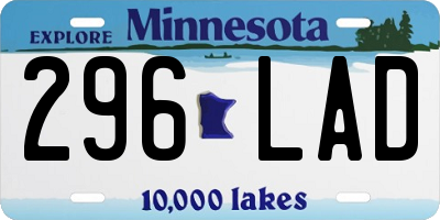 MN license plate 296LAD