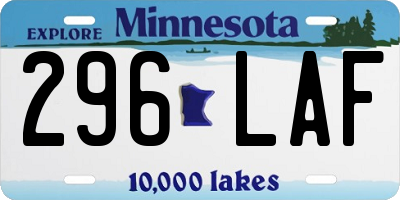 MN license plate 296LAF