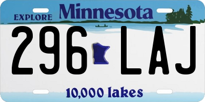 MN license plate 296LAJ